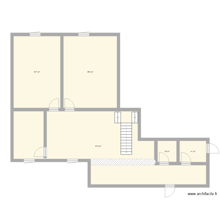 sous sol central et sud. Plan de 0 pièce et 0 m2