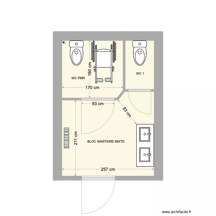 BAT A SANITAIRE 2 PROJET. Plan de 