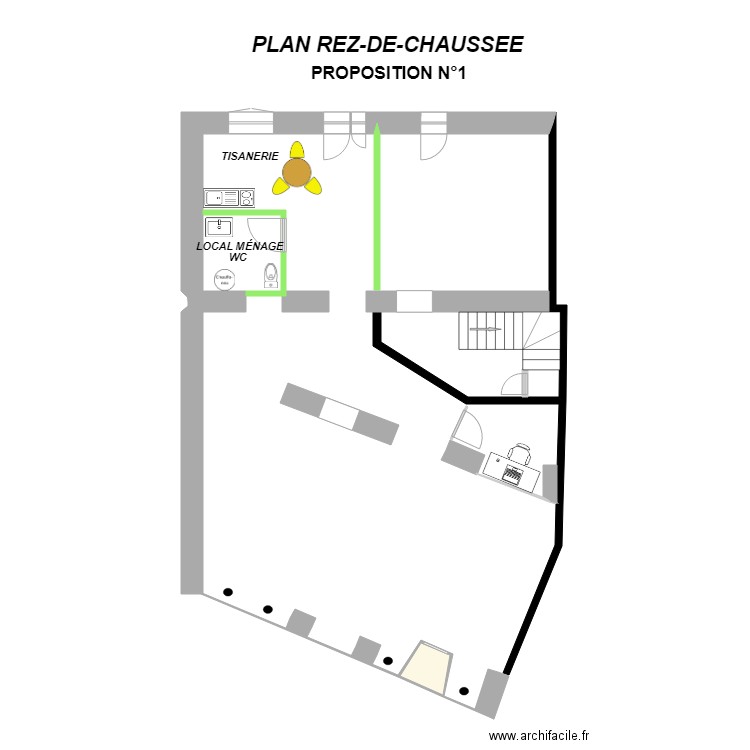 PROJET PHARMA N 1. Plan de 1 pièce et 1 m2