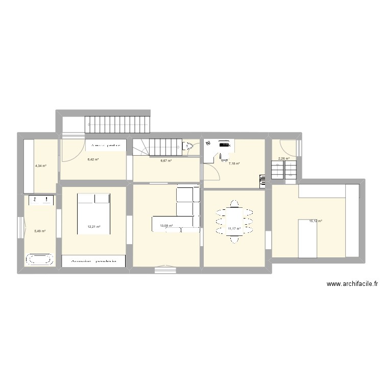 brery l. Plan de 10 pièces et 84 m2