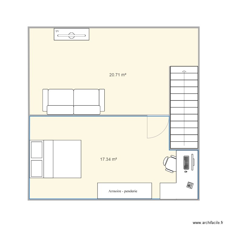 Les couts M2 etage (implantation 1). Plan de 0 pièce et 0 m2