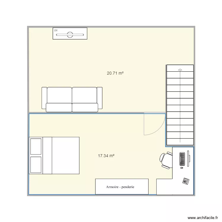 Les couts M2 etage (implantation 1). Plan de 
