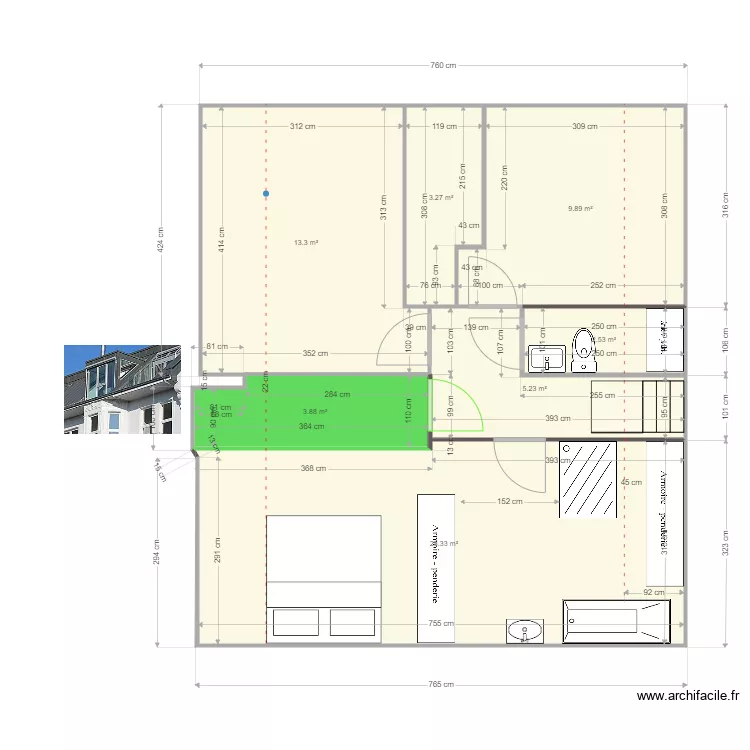 Projet Chapelle etage. Plan de 