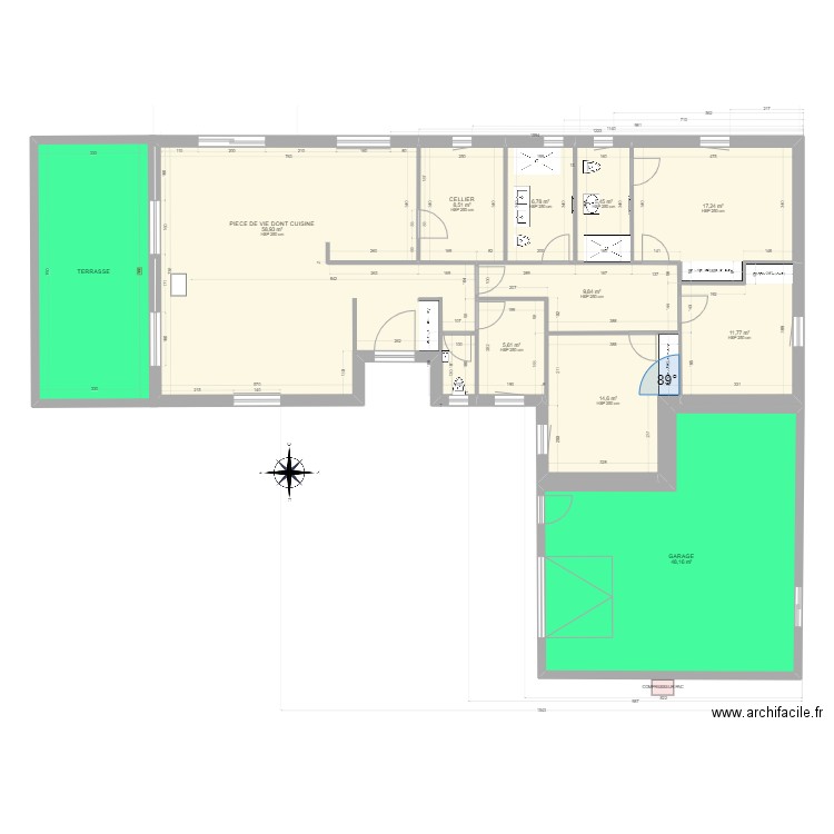 Carcavy V8. Plan de 11 pièces et 212 m2