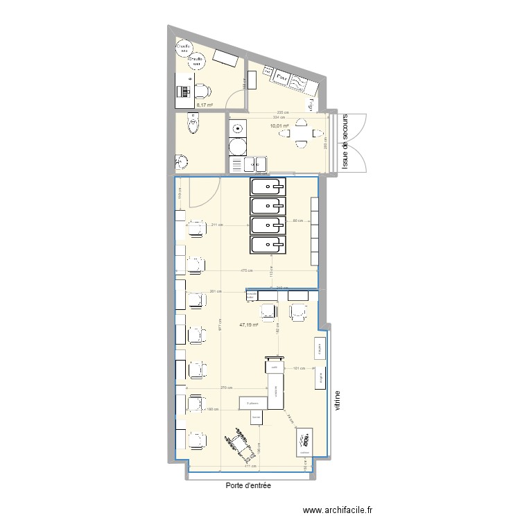 salon coiff 1. Plan de 0 pièce et 0 m2