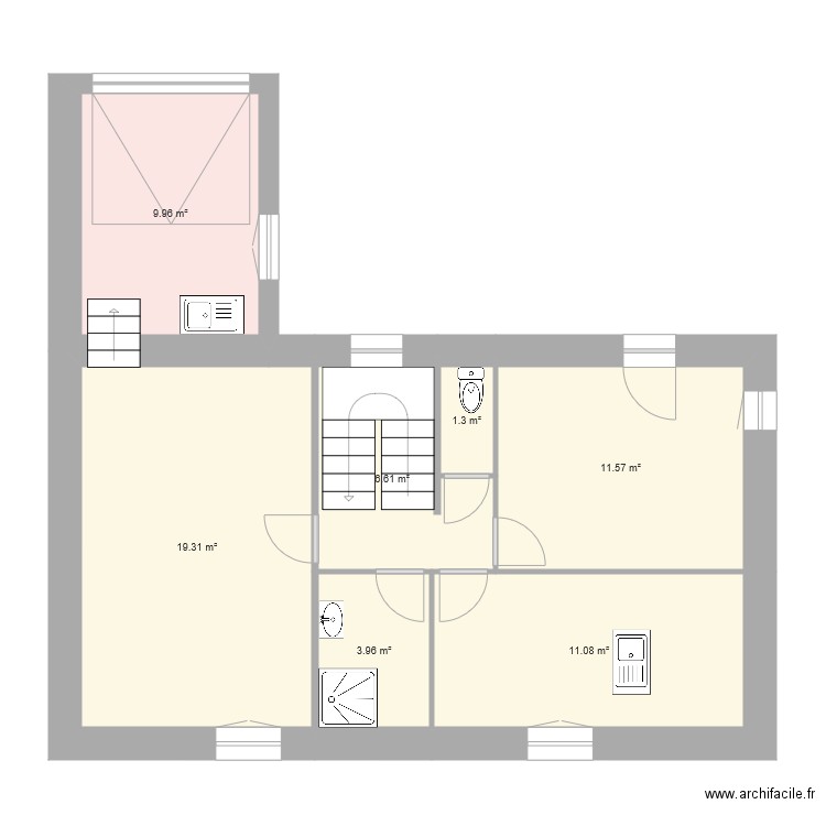 Nantes Etage 1 brut. Plan de 0 pièce et 0 m2