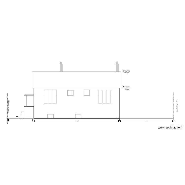 Façade Nord Ouest initial. Plan de 0 pièce et 0 m2