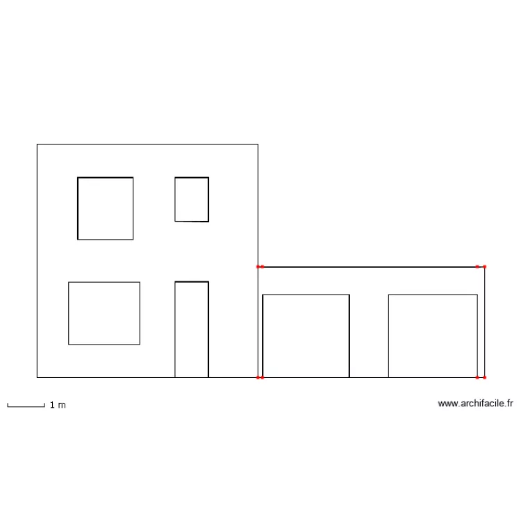 Facade avant actueele vierge. Plan de Facade avant actueele vierge. Plan de