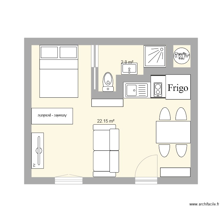 30m2. Plan de 0 pièce et 0 m2