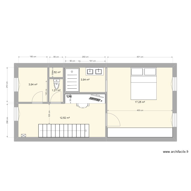 Muretarchi 2. Plan de 6 pièces et 39 m2