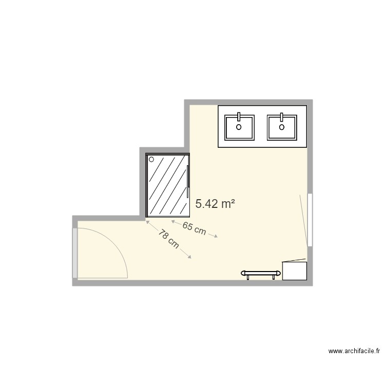 plan salle de bain Patricia initial. Plan de 0 pièce et 0 m2