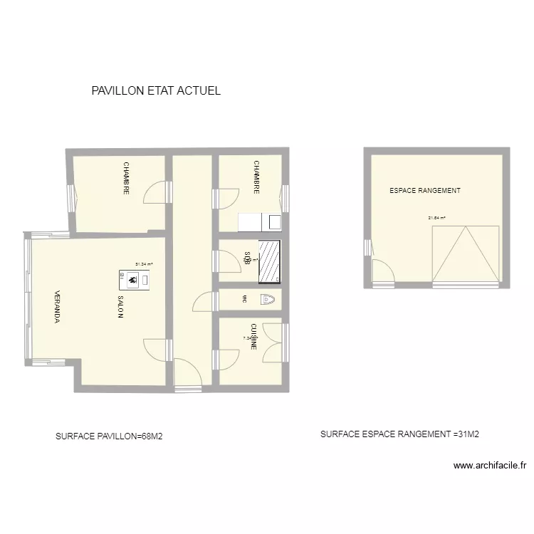 MAISON EXISTANT COUPE. Plan de MAISON EXISTANT COUPE. Plan de