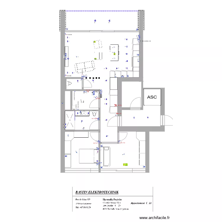 Appartement Meuse View C21 traditionnelle. Plan de 