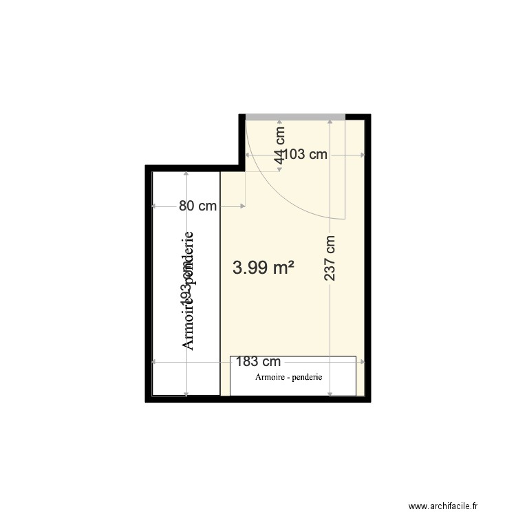 Dressing . Plan de 0 pièce et 0 m2