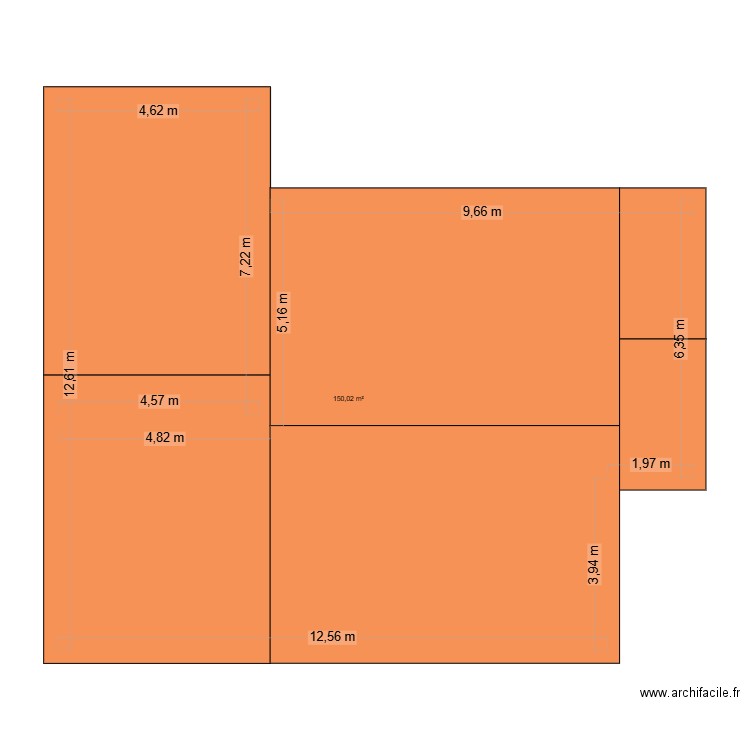 maison. Plan de 1 pièce et 150 m2
