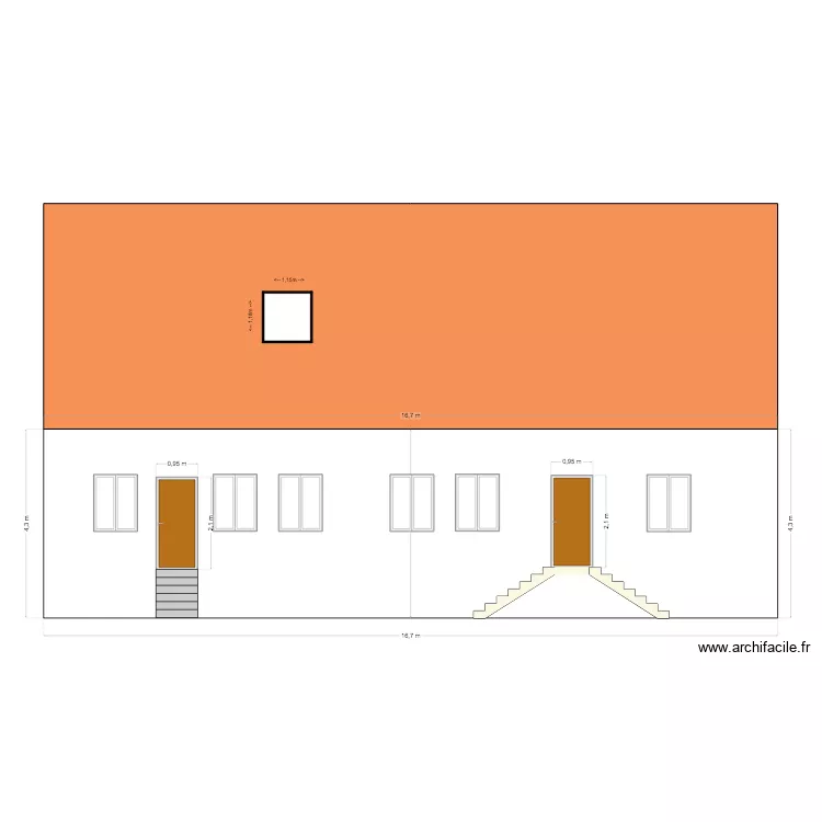 Facade avant. Plan de Facade avant. Plan de