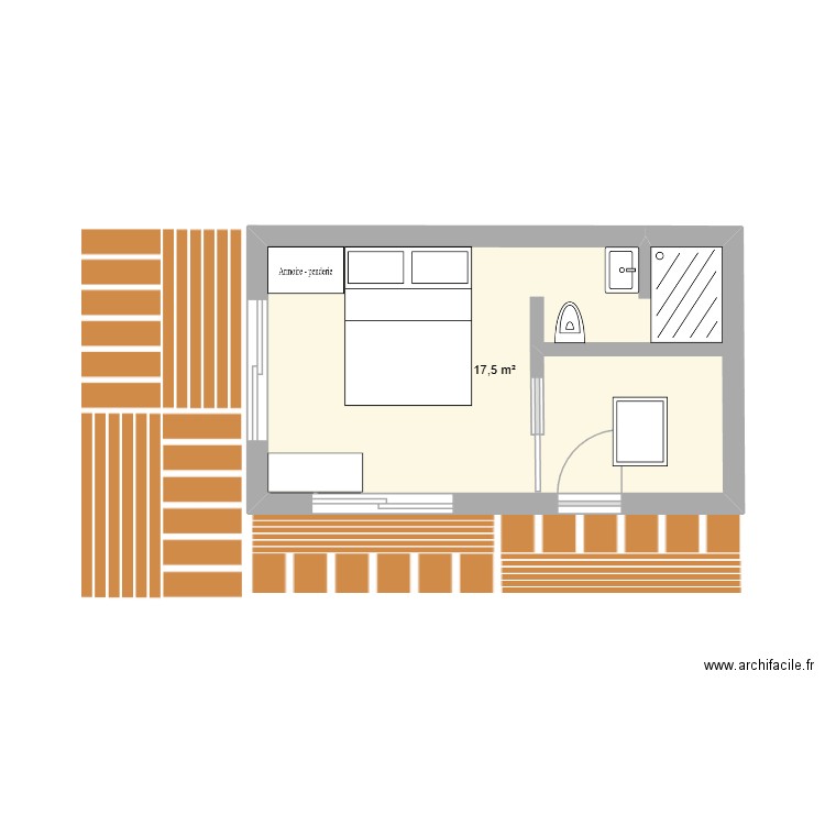 PLAN 2. Plan de 1 pièce et 18 m2
