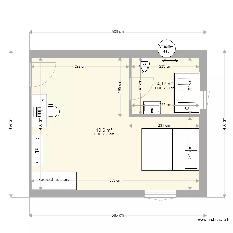 Laurent R-1 studio. Plan de Laurent R-1 studio. Plan de