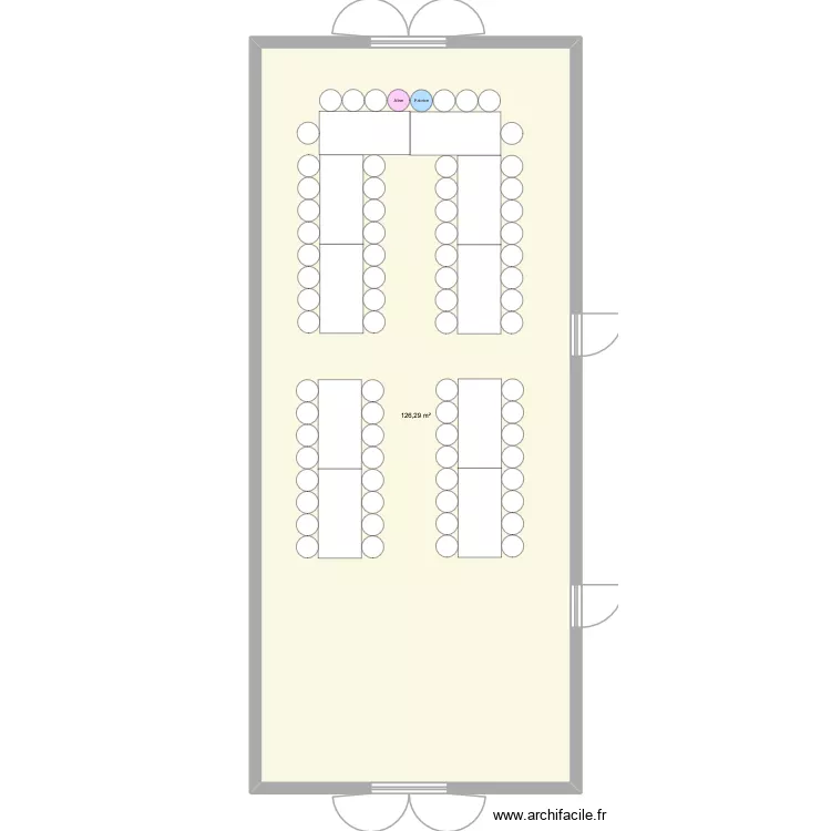 Plan table mariage 2. Plan de 1 et 126 m² Plan table mariage 2. Plan de 1 et 126 m²