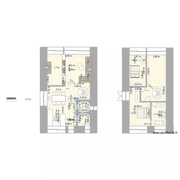 MAISON AVEC ETAGE. Plan de 3 Pièces et 135 m² MAISON AVEC ETAGE. Plan de 3 Pièces et 135 m²