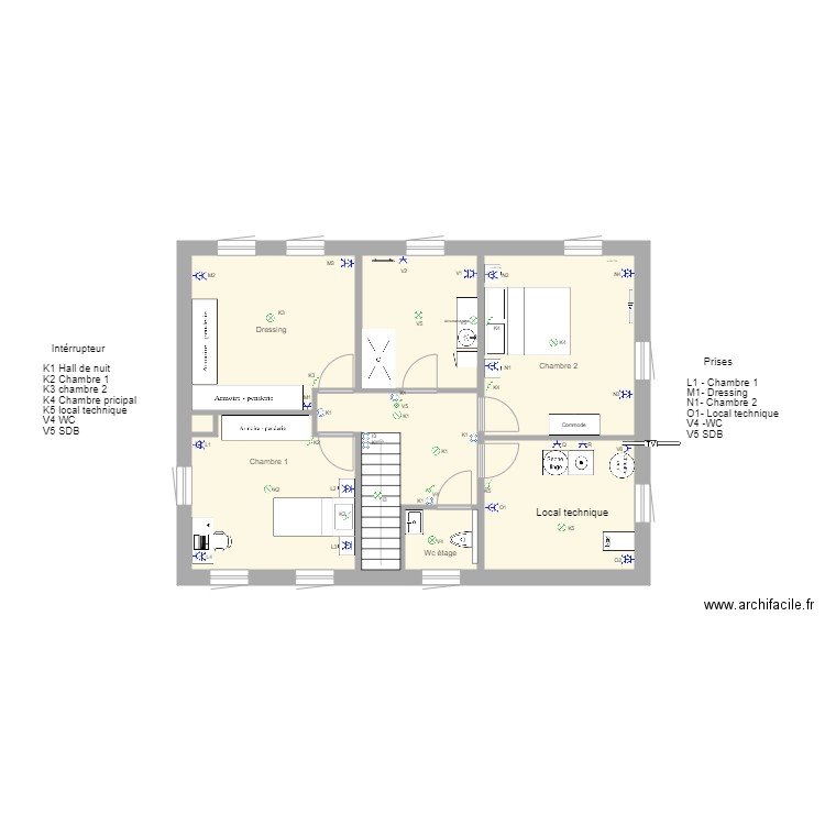 Plan implantation étage . Plan de 0 pièce et 0 m2