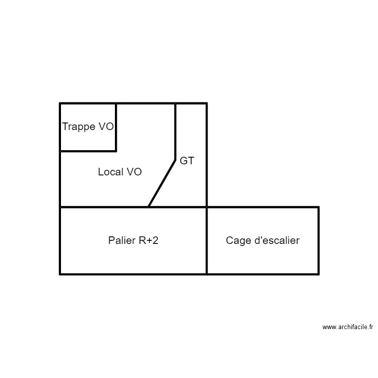 3 bergeret VO. Plan de 5 pièces et 9 m2