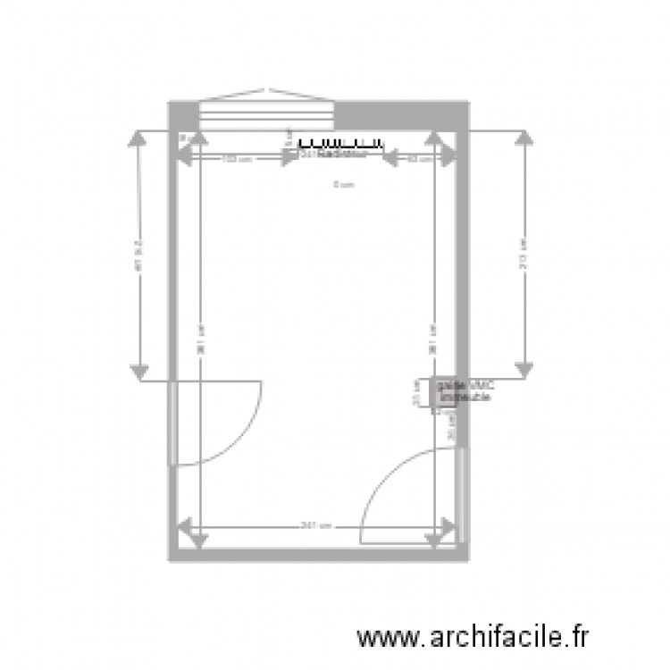 cuisine plan de la pièce. Plan de 1 pièce et 9 m2