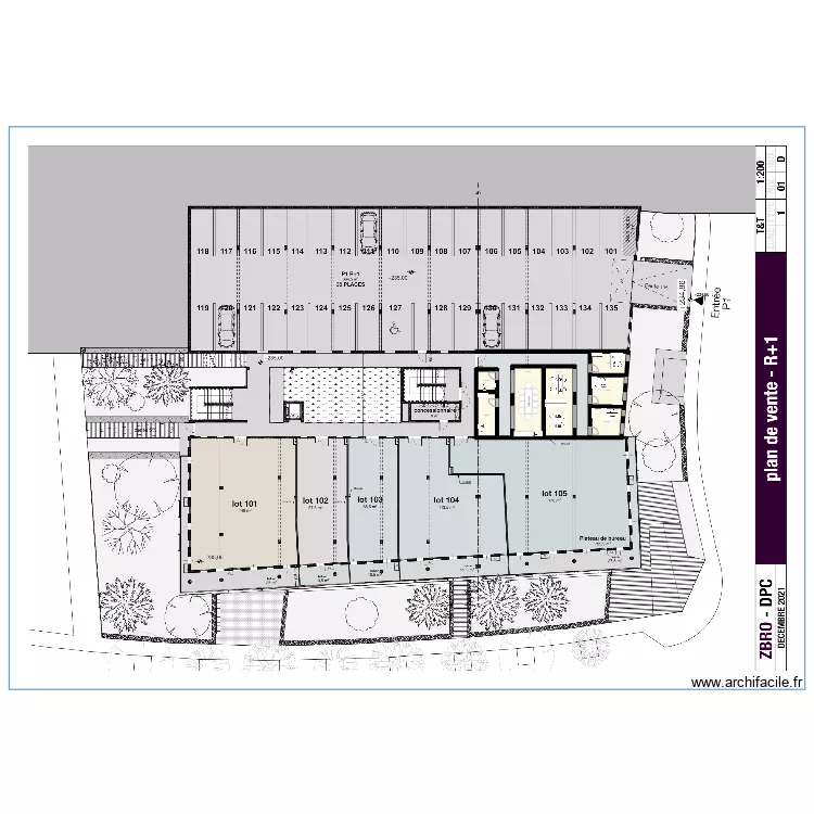 ZE bureau r+1. Plan de 