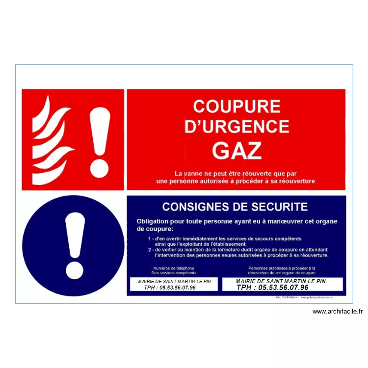 URGENCE GAZ BIS. Plan de URGENCE GAZ BIS. Plan de
