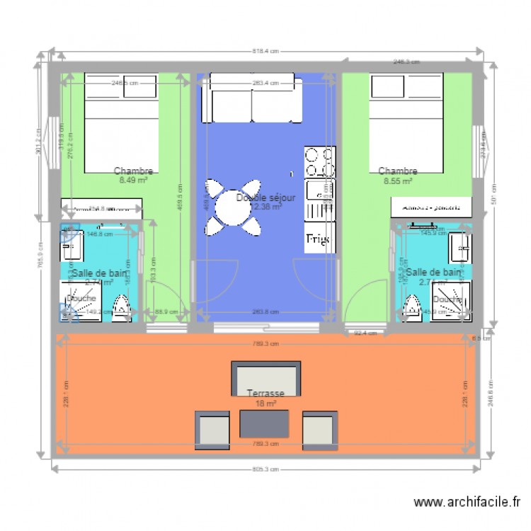 Chalet Traditionnel GreenCottages Camping Lac du Marandan. Plan de 0 pièce et 0 m2