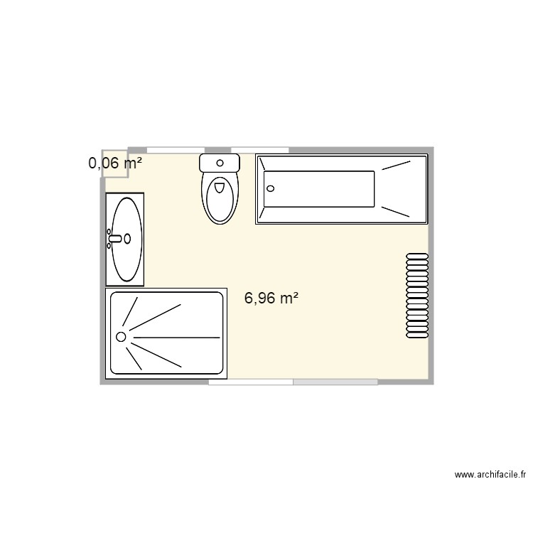 salle de bain 7m2 bis. Plan de 0 pièce et 0 m2