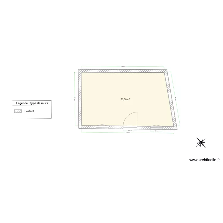 B&acirc;timent incendi&eacute; existant. Plan de 