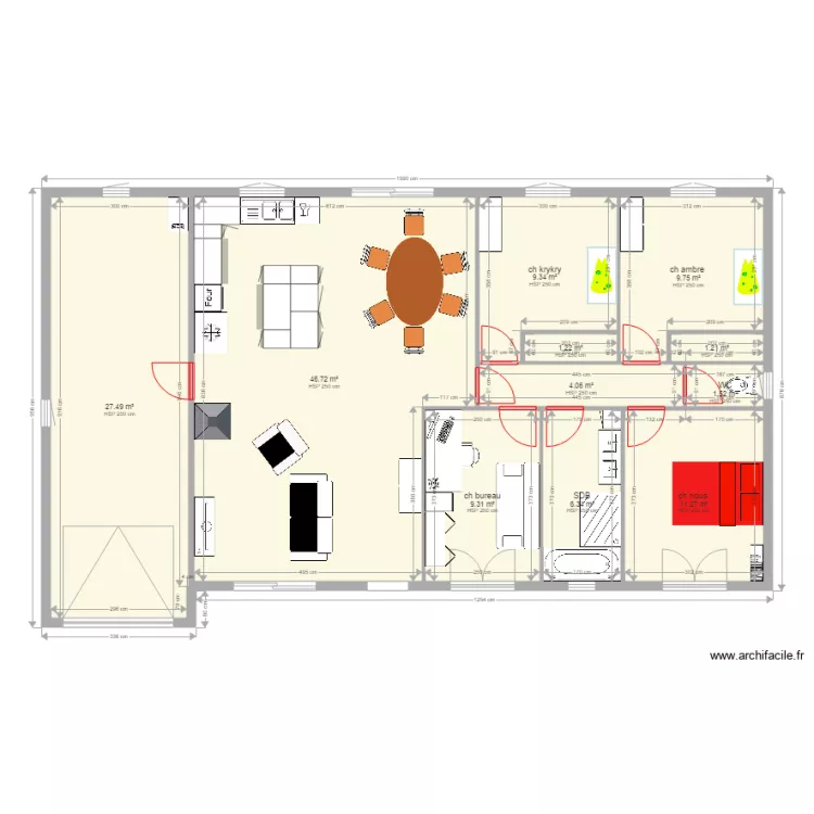 maison entiere. Plan de 