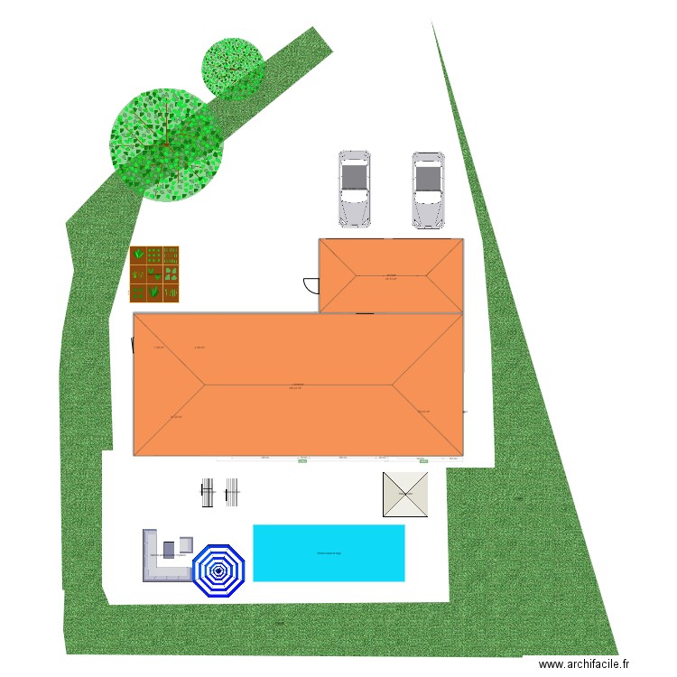 Grand Champ. Plan de 6 pièces et 123 m2