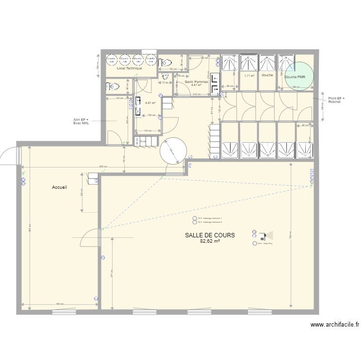 Studio Eguilles V3. Plan de 16 pièces et 176 m2