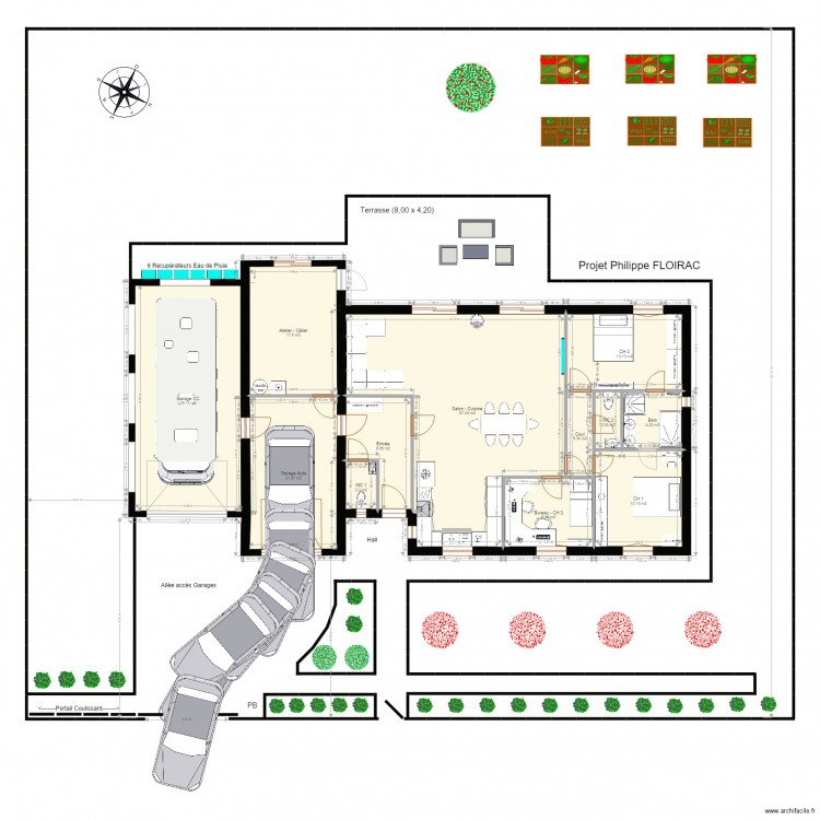 Projet Phil 03 Int Meublé et Abrit CC. Plan de 0 pièce et 0 m2
