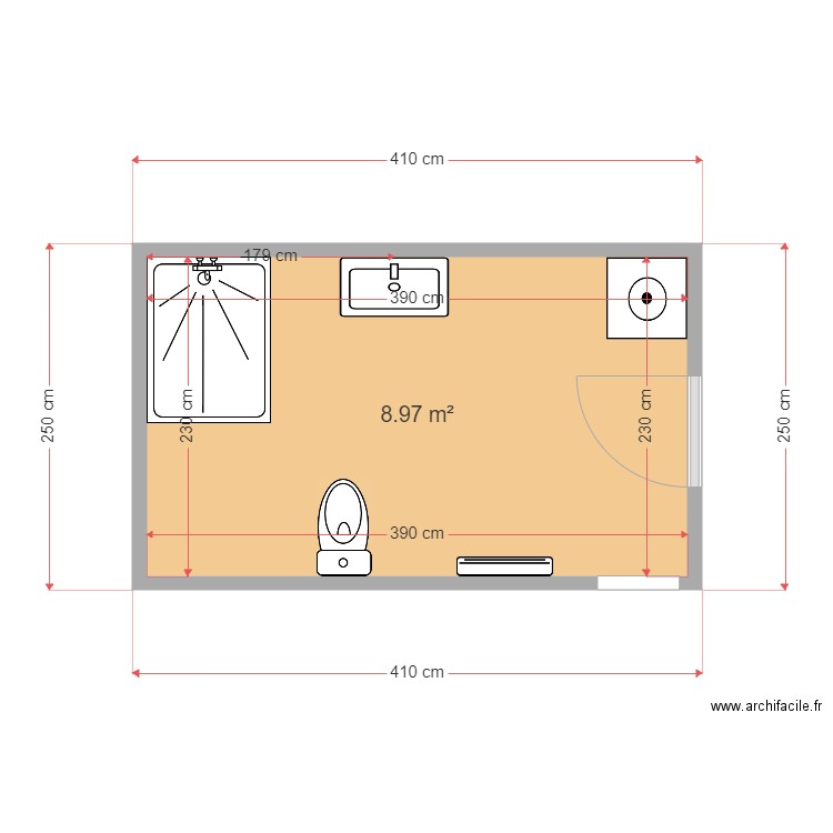 Bouillet. Plan de 1 pièce et 9 m2