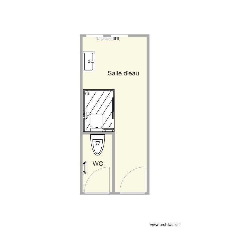 plan après travaux HUGUEN 2. Plan de 2 pièces et 8 m2