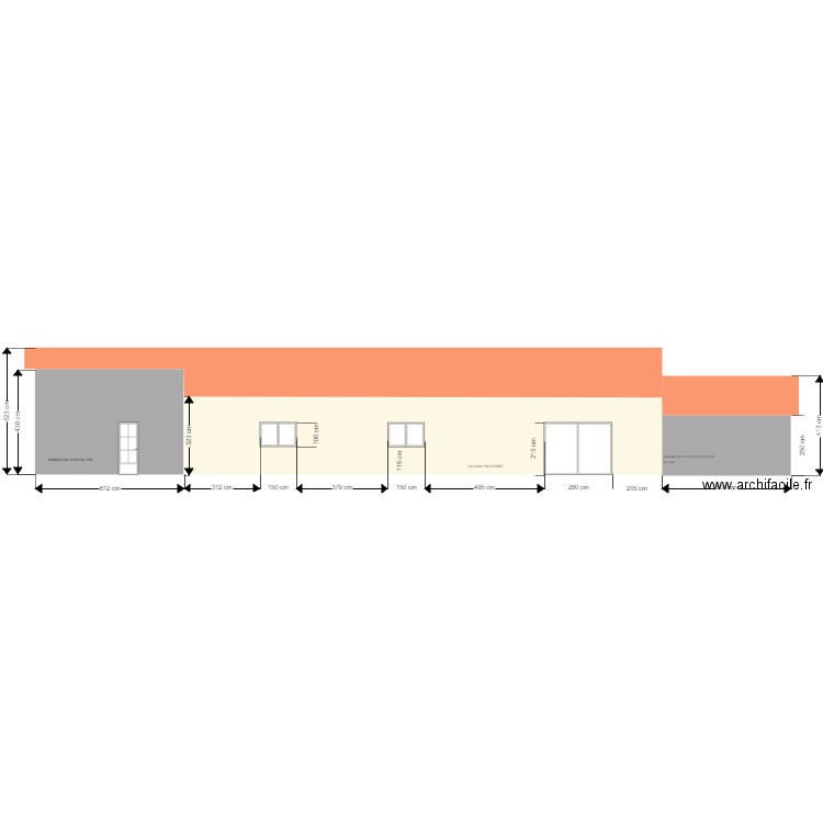 FACADE OUEST. Plan de 0 pièce et 0 m2