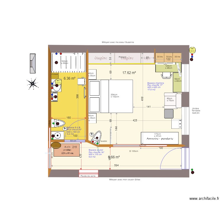 Chambre armoires 01. Plan de 0 pièce et 0 m2