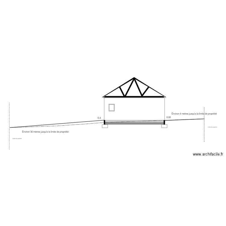 Coupe longitudinale. Plan de 0 pièce et 0 m2