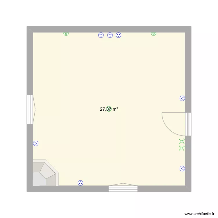 Salon. Plan de 1 et 27 m² Salon. Plan de 1 et 27 m²