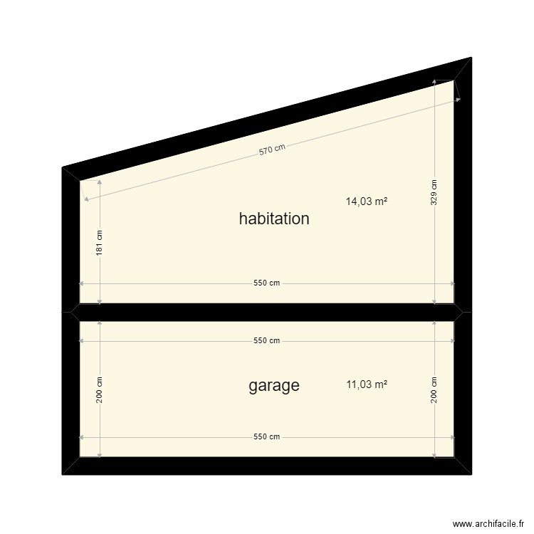 bourg eddy cote. Plan de 2 pièces et 25 m2