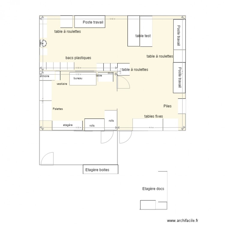 PNI phase 4 retour. Plan de 1 pièce et 70 m2