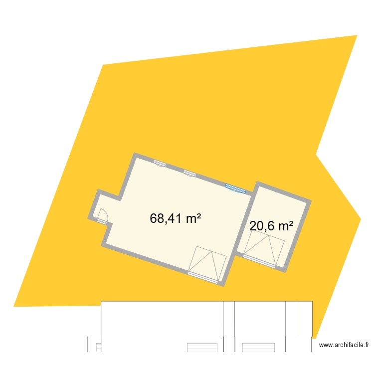 Création garage et deux chambres. Plan de 0 pièce et 0 m2