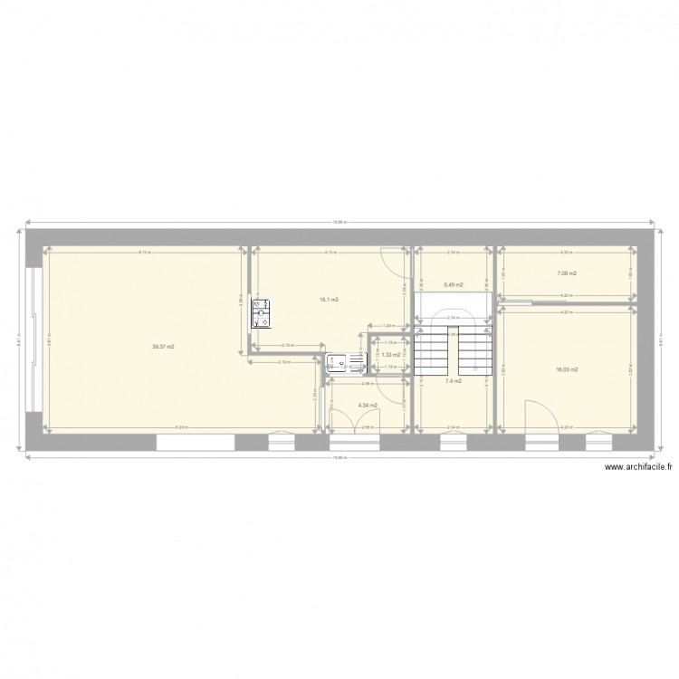 Plan etage Ecurie. Plan de 0 pièce et 0 m2