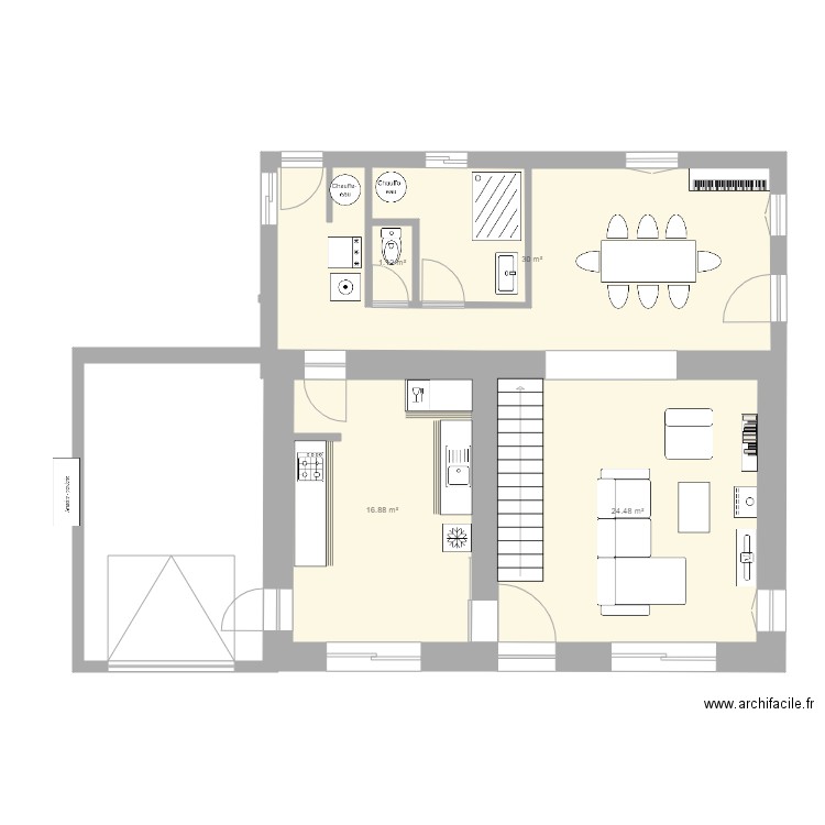 sausseyRDCprojetAurelien. Plan de 0 pièce et 0 m2