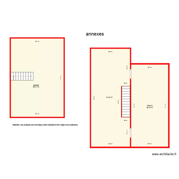 bi 3265 annexes cot&eacute;. Plan de 