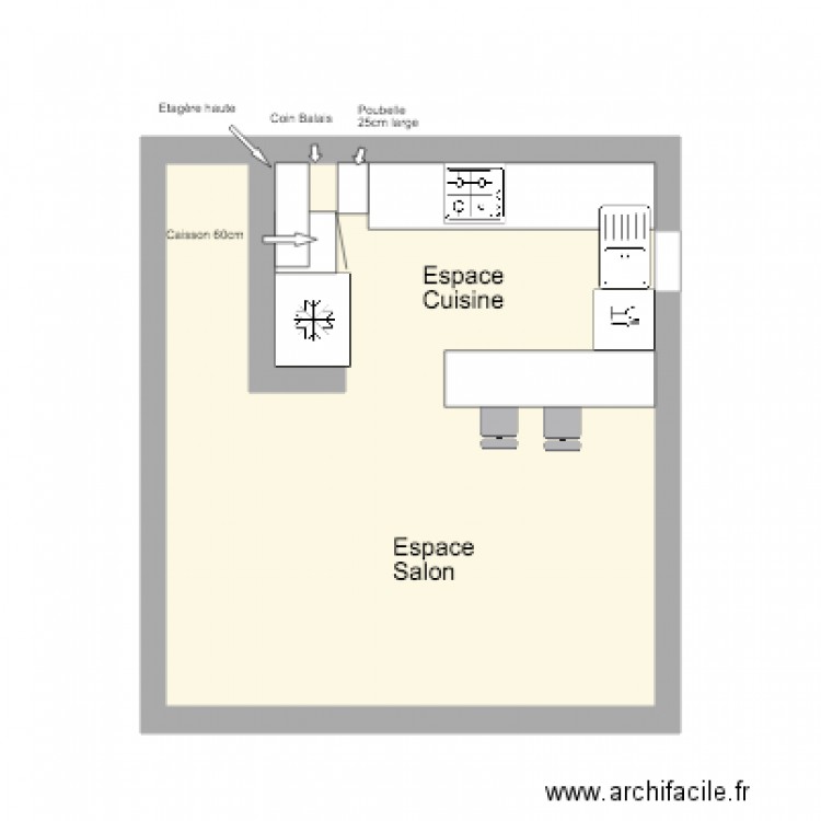 Espace Cuisine. Plan de 0 pièce et 0 m2