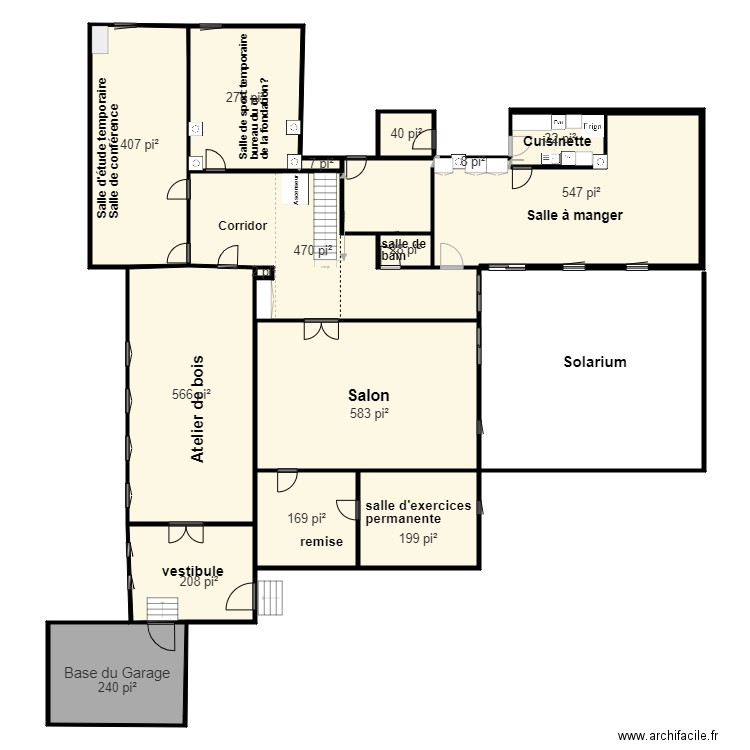 sous sol avec amphithéatre. Plan de 0 pièce et 0 m2